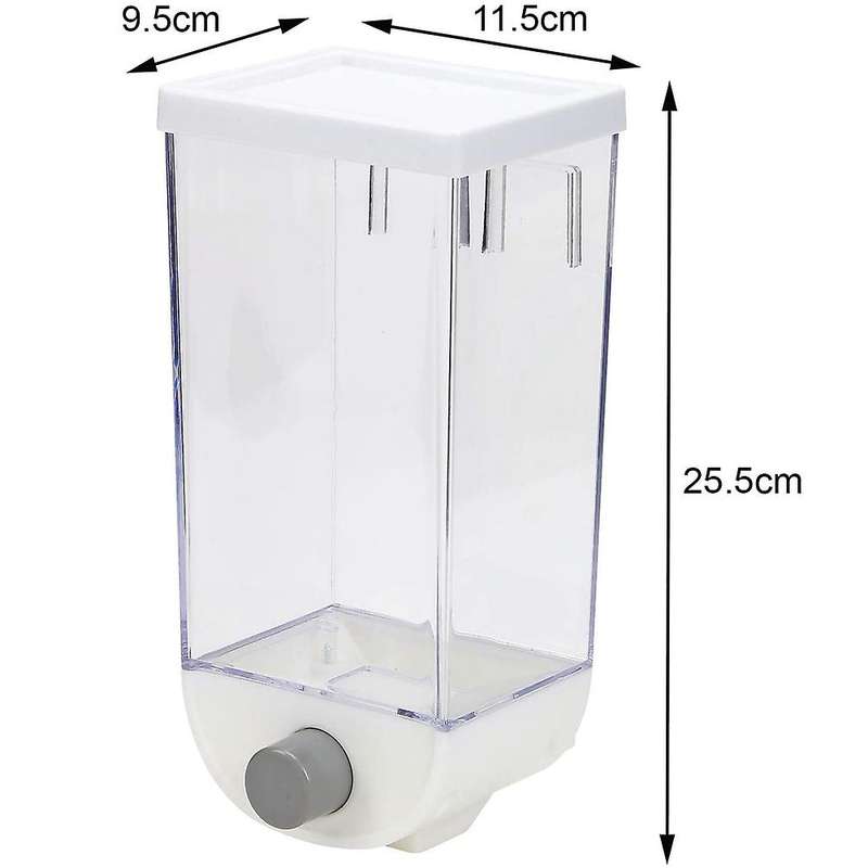 Set of 3 Wall Mounted Cereal Dispensers, 1.5L Capacity Easy Press Dry Food Grains Nuts Coffee Bean D