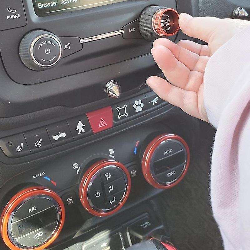 Set of 3Pcs Car Air Conditioner + 2 Pcs Audio Control Switch AC Knob Case Compatible for 2015-2017