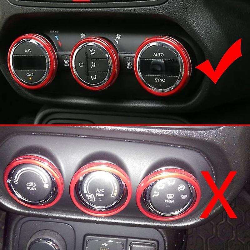 Set of 3Pcs Car Air Conditioner + 2 Pcs Audio Control Switch AC Knob Case Compatible for 2015-2017