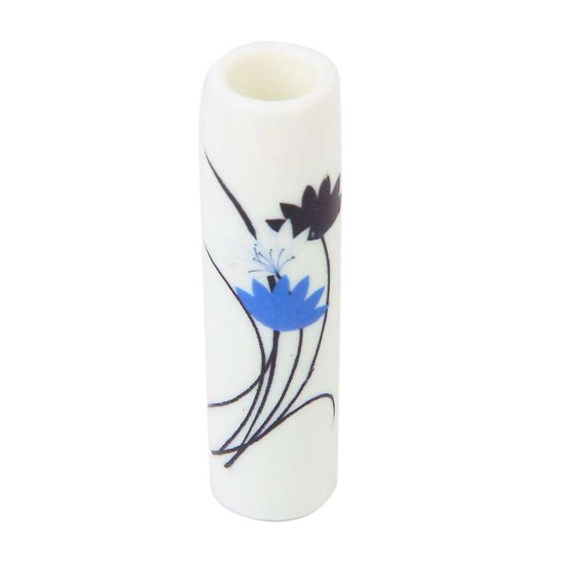 Set Of 3pcs Dollhouse Miniature Plastic Flower Vase---blue Painted Floral