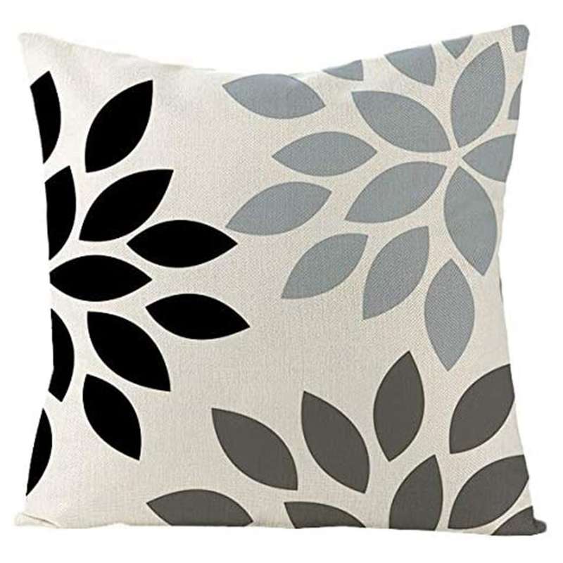 Set of 4 Decorative Geometric 18 x 18 Inches Throw Pillow Covers - Modern Pattern Linen Square Pillo