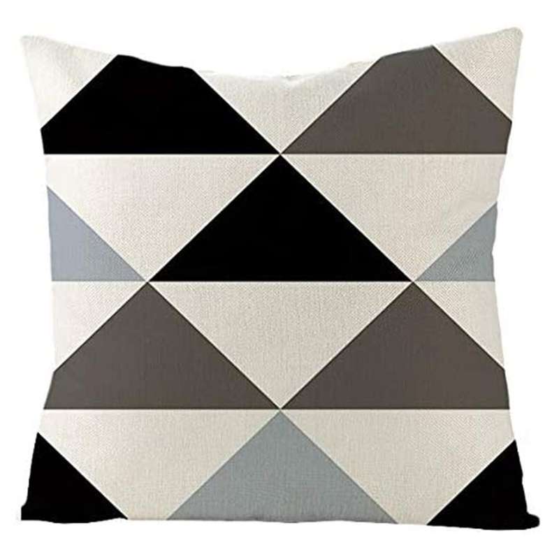Set of 4 Decorative Geometric 18 x 18 Inches Throw Pillow Covers - Modern Pattern Linen Square Pillo