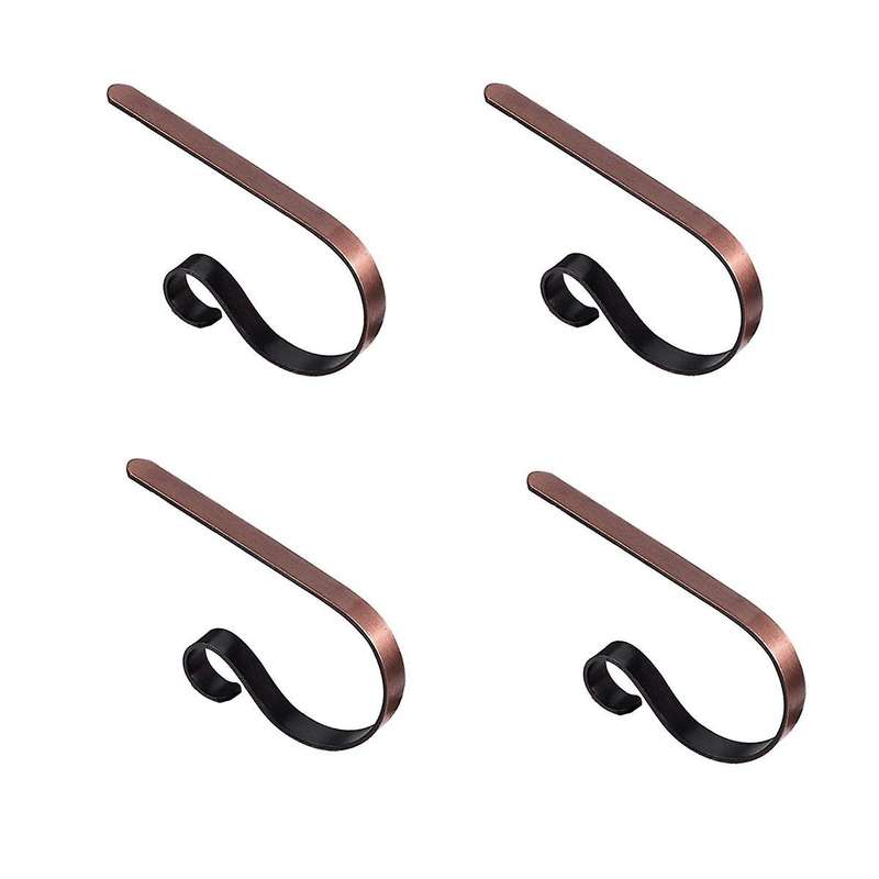 Set Of 4 Festival Stocking Hooks Holder Fireplace Topper Metal Hanger for Stockings Home Decor