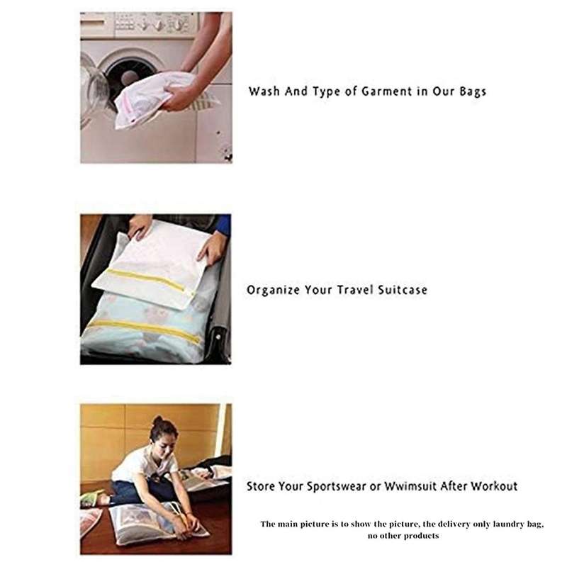 Set Of 5 Mesh Laundry Bags-1 Extra , 2 Big & Medium for Blouse, Hosiery, Stocking, Underwear, Trave