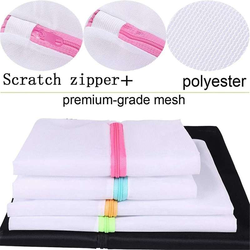 Set Of 5 Mesh Laundry Bags-1 Extra , 2 Big & Medium for Blouse, Hosiery, Stocking, Underwear, Trave