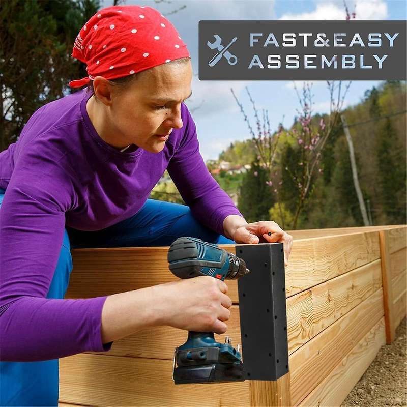 Set of 4 Raised Garden Bed Corner Brackets with Wood Screws for 20Inch-24Inch Bed for Vegetable Plan