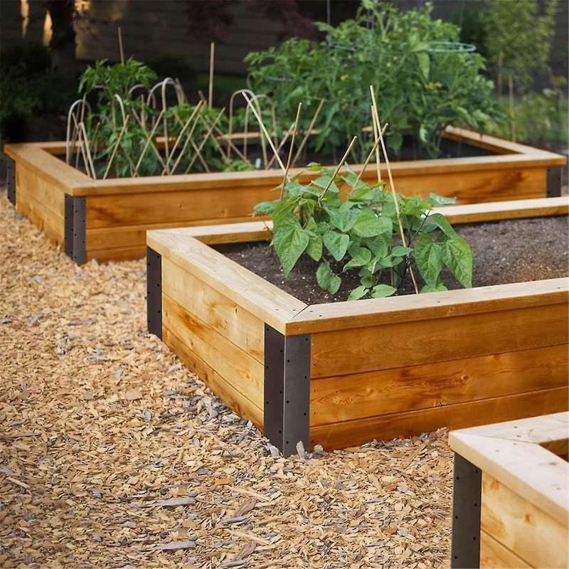Set of 4 Raised Garden Bed Corner Brackets with Wood Screws for 20Inch-24Inch Bed for Vegetable Plan