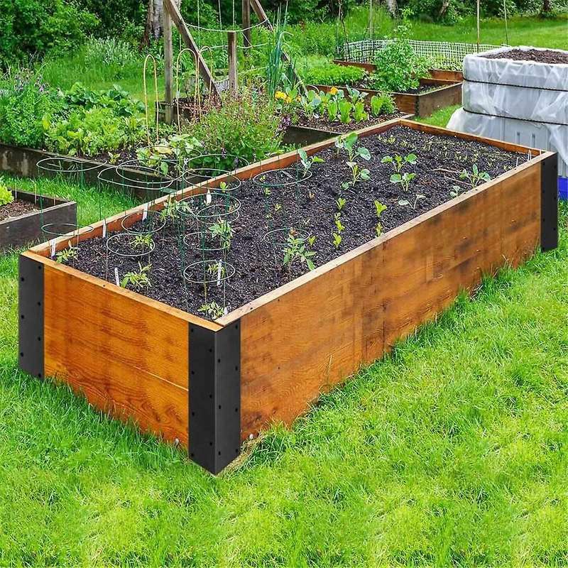 Set of 4 Raised Garden Bed Corner Brackets with Wood Screws for 20Inch-24Inch Bed for Vegetable Plan