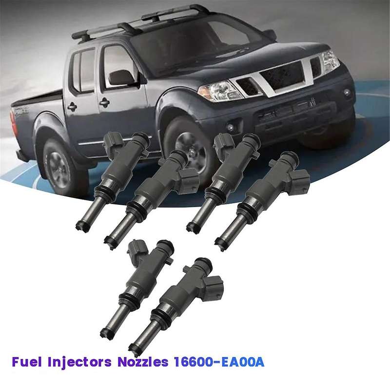 Set of 6 Fuel Injectors Nozzles 12 Holes 16600-EA00A for 2.5L-L4 2005-2019 Equator 16600-EA000