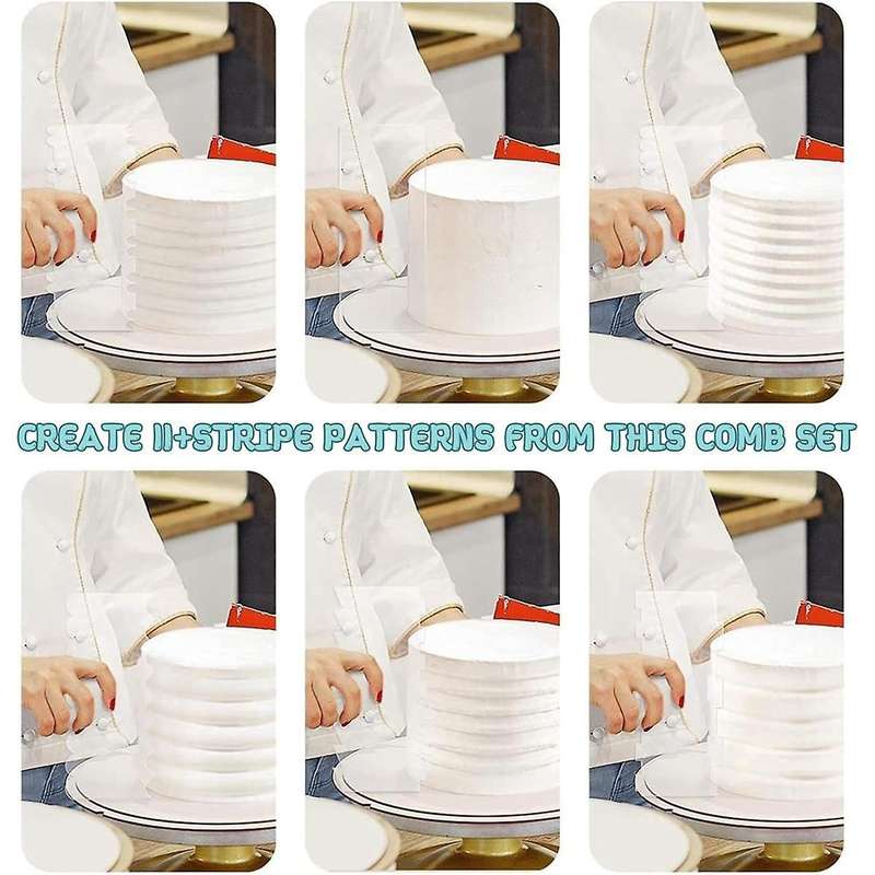 Set Of 6 Clear Acrylic Cake Spatulas, Cream Cake Spatulas, Smooth Cake Spatulas, Side Strip Cake Scr