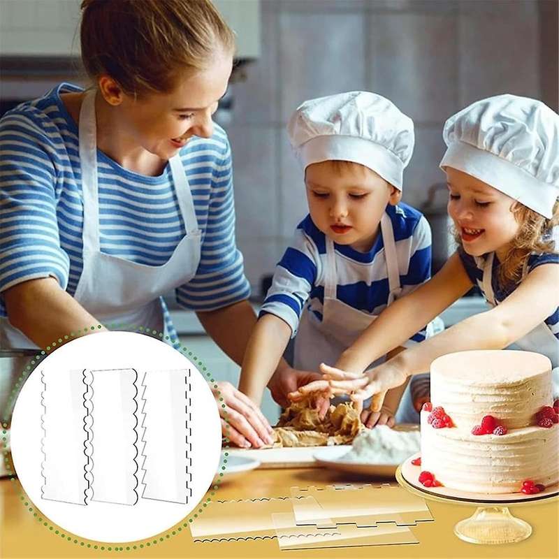 Set Of 6 Clear Acrylic Cake Spatulas, Cream Cake Spatulas, Smooth Cake Spatulas, Side Strip Cake Scr