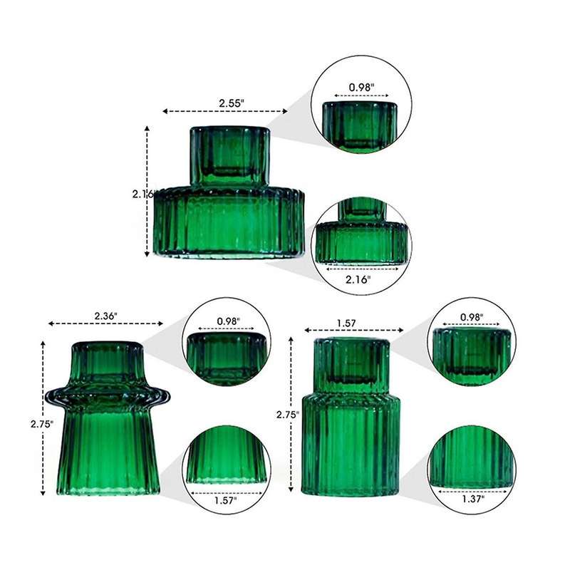 Set Of 6 Candle Holders for All Occasions Candle Holders for Taper Candlesticks Green