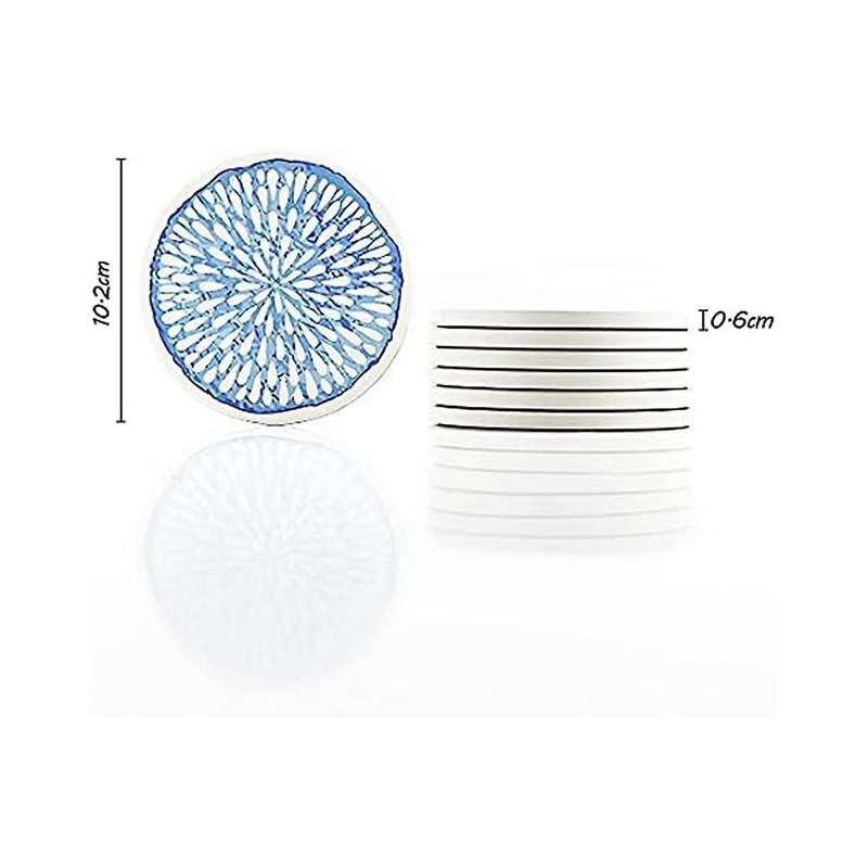 Set Of 6 Coasters for Drinks Absorbing Round Ceramic Stone Coaster with Cork Base Tabletop Protectio