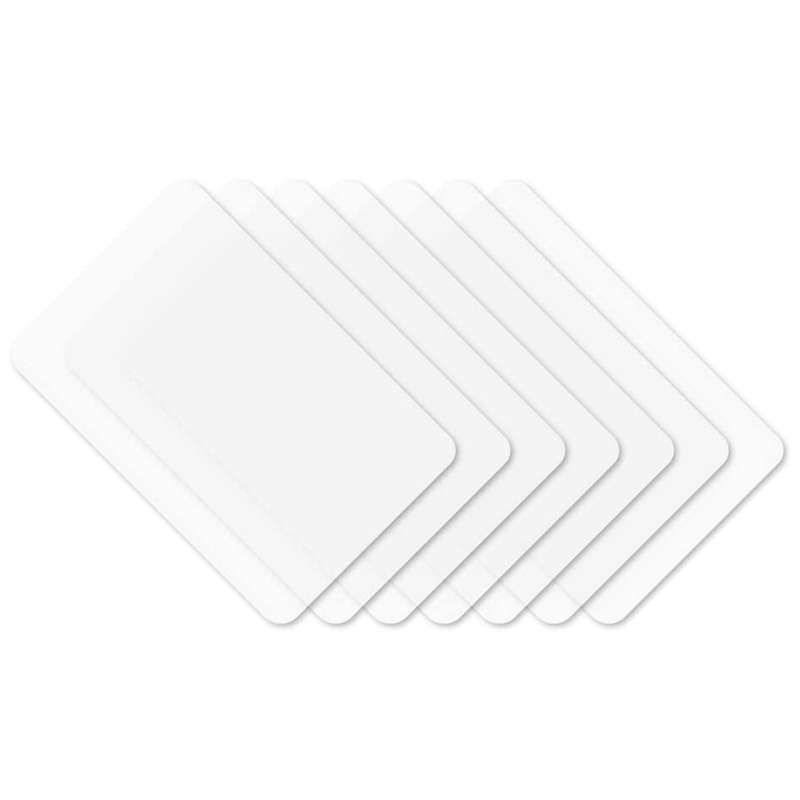 Set of 8 Transparent Place Mats Washable White Dining Table Place Mat Plastic Non-Slip Heat Resistan