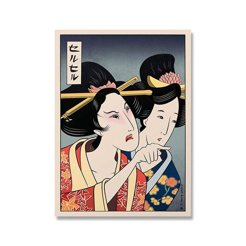 S-funny Japanese Woman Yelling At , Canvas Painting Wall Art Poster Print for Home Decor