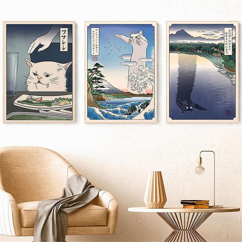 S-funny Japanese Woman Yelling At , Canvas Painting Wall Art Poster Print for Home Decor