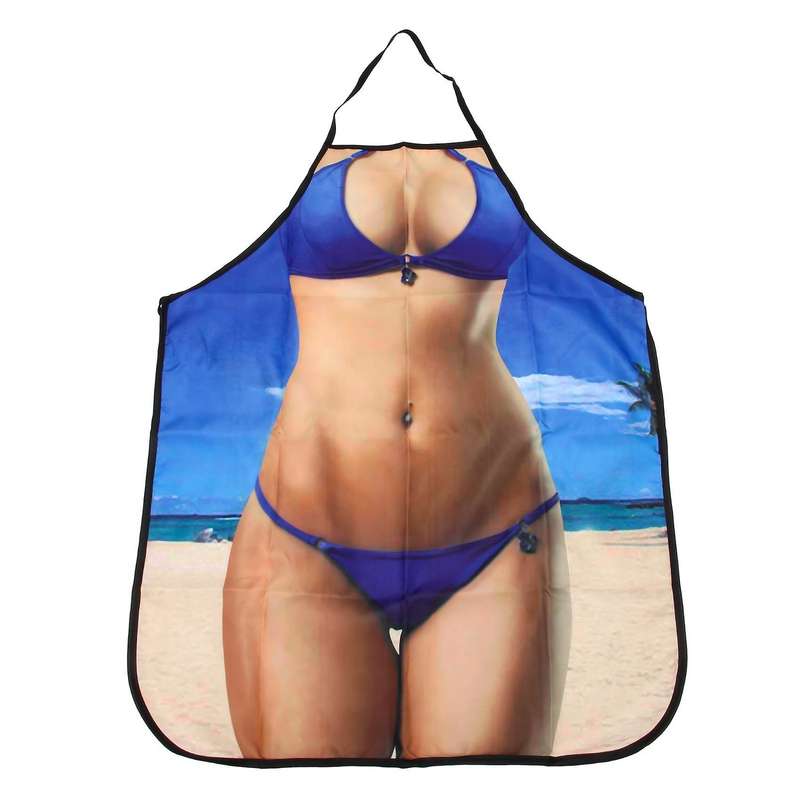 Sexy Kitchen Apron Funny Cooking for Men Women Girlfirend Boyfriend Christmas Birthday Gifts (Beach