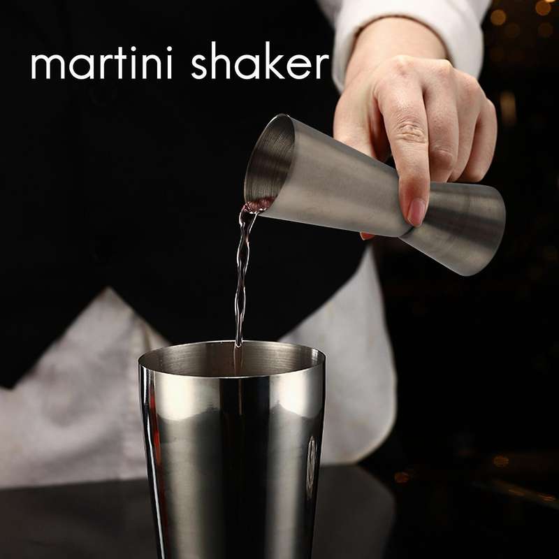 Shaker Set, Shaker with Strainer, 6-Piece Stainless Steel Bar Set Bartender Mixer Kits