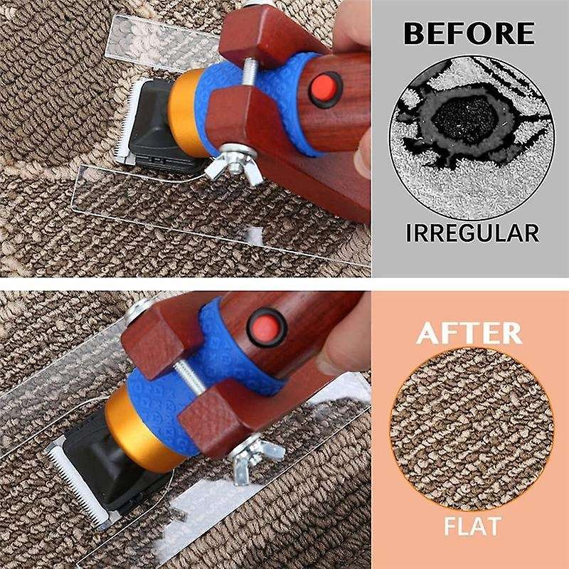 Shearing Guide for Carpet Trimmer with Brush Rug Tufting Carver Holder to Keep Your Rug Surface For