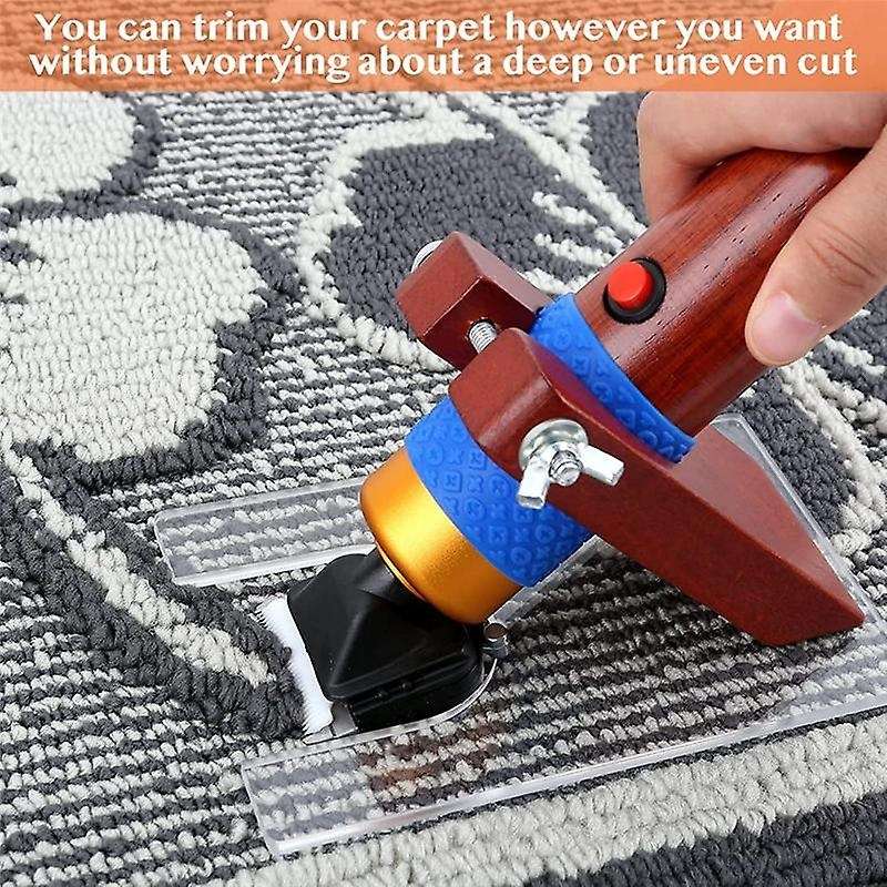 Shearing Guide for Carpet Trimmer with Brush Rug Tufting Carver Holder to Keep Your Rug Surface For