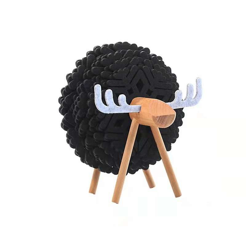 Sheep Shape Coasters Anti Slip Cup Pads Coasters Insulated Round Felt Cup Mats Home Office Decor