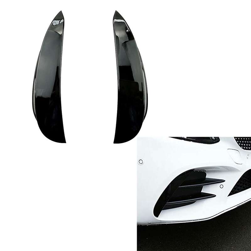 Shiny Black Front Bumper Splitter Side Vent Flap Fin Cover for E Class W213 C238 E200 E300 E350 16-1