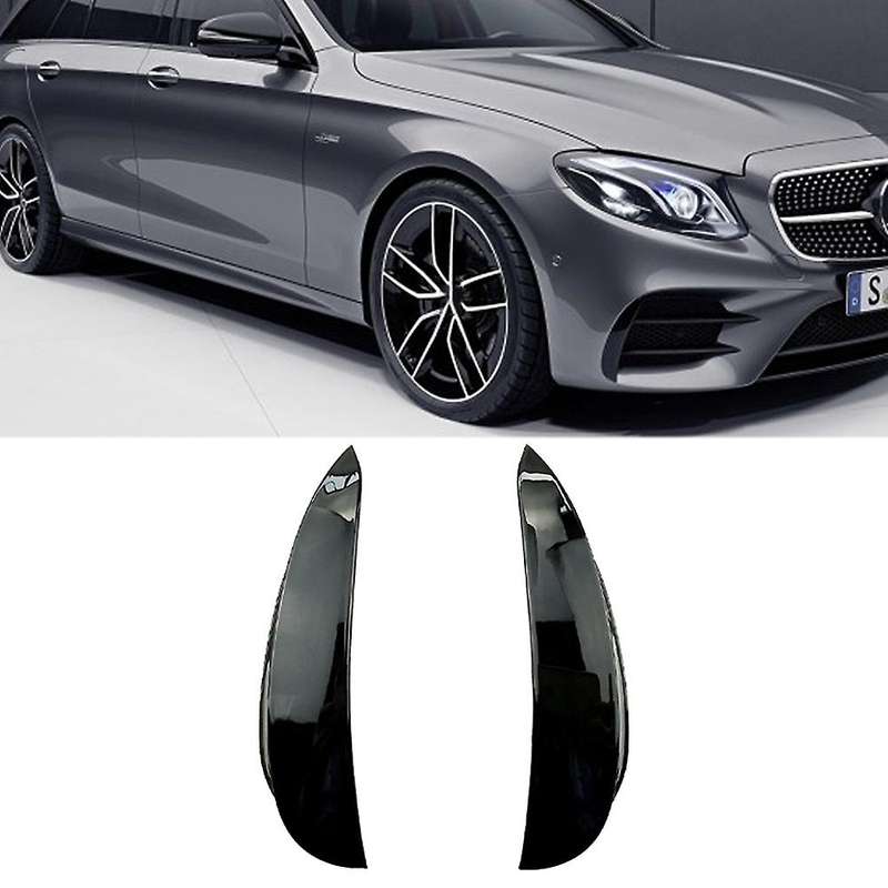 Shiny Black Front Bumper Splitter Side Vent Flap Fin Cover for E Class W213 C238 E200 E300 E350 16-1