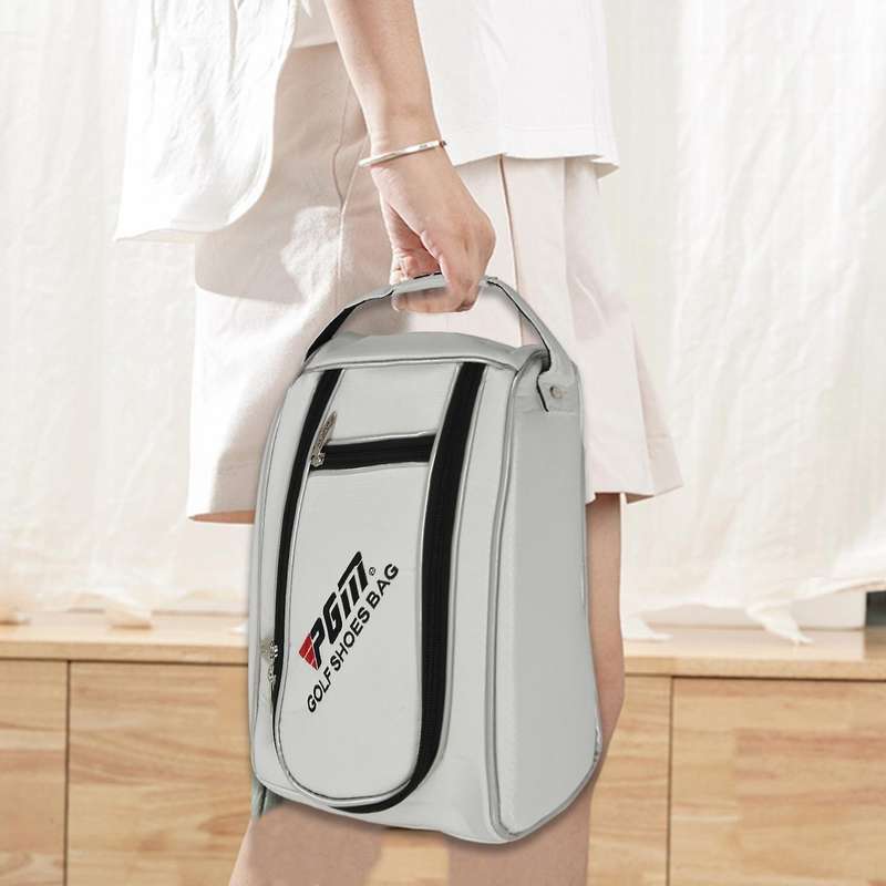 Shoes Bags for Men Pu Leather Waterproof Sport Bag Portable Golf Shoes Bag