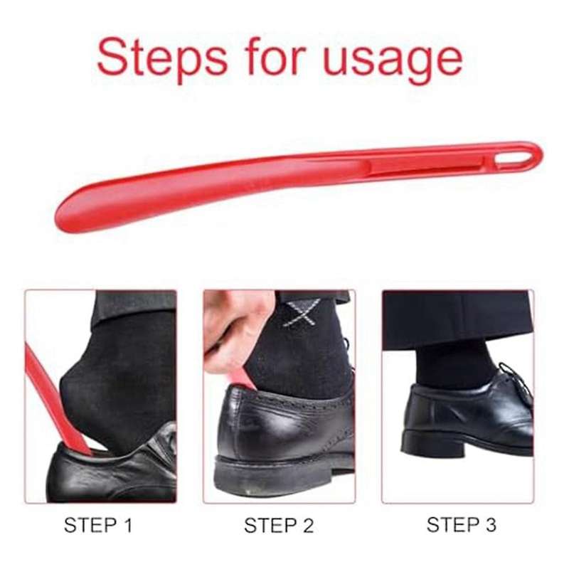 Shoehorn - 25 Cm - Short Handle - Very Stable - with Hanging Hole - Ergonomic Shape - Suitable For
