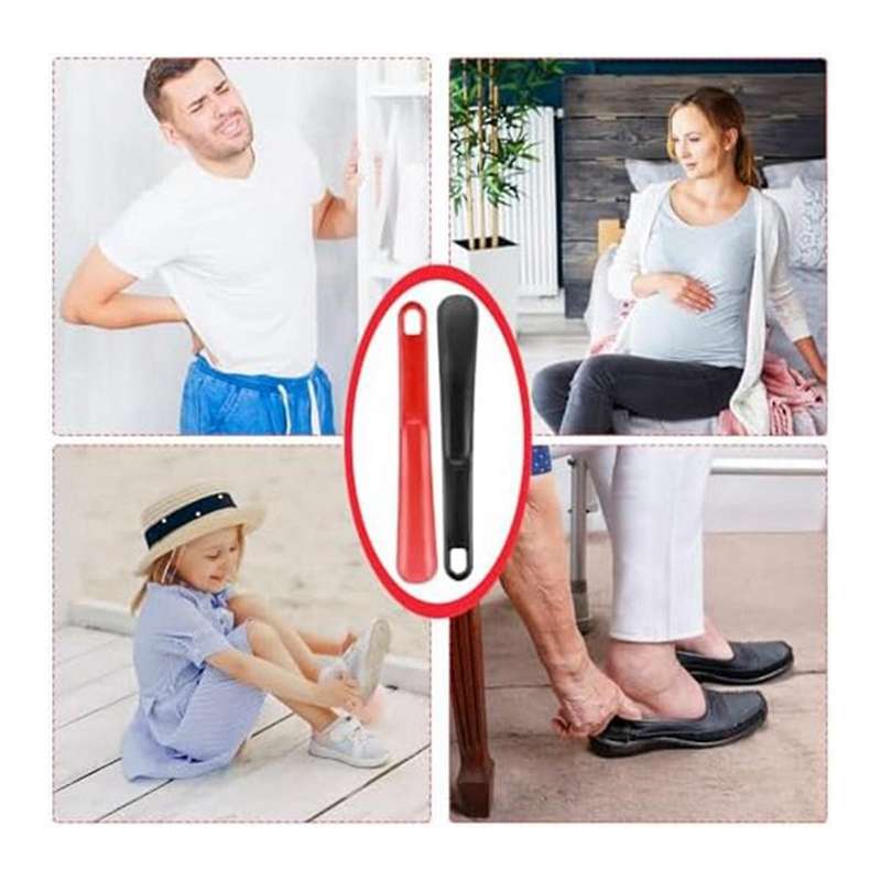 Shoehorn - 25 Cm - Short Handle - Very Stable - with Hanging Hole - Ergonomic Shape - Suitable For