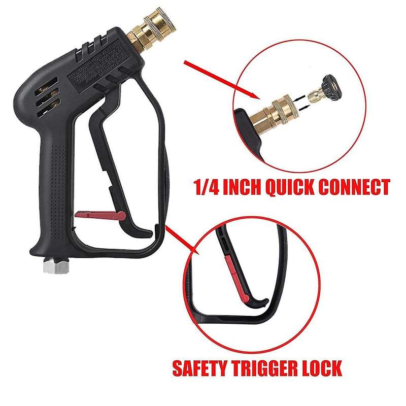 Short Pressure Washer Nozzles with 3/8Inch Swivel Inlet, M22-14mm & M22-15mm Adaptor, Pressure Washe