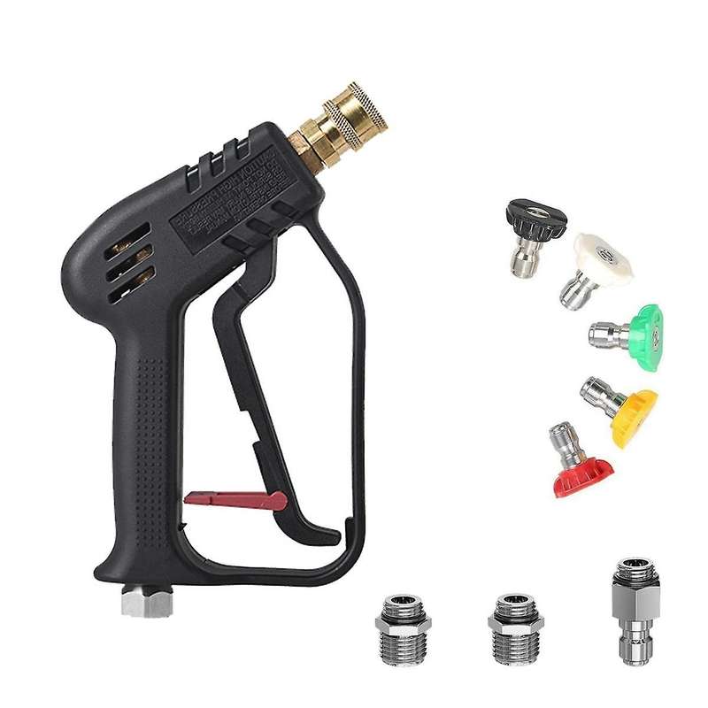 Short Pressure Washer Nozzles with 3/8Inch Swivel Inlet, M22-14mm & M22-15mm Adaptor, Pressure Washe