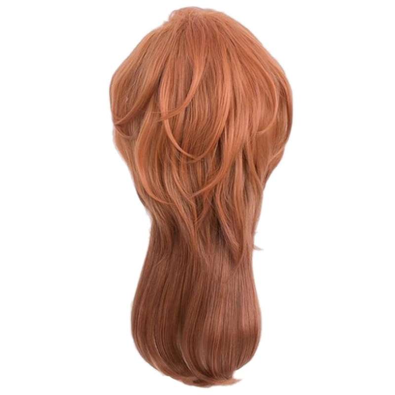 Short Orange Wig Cosplay Costume Men Anime Layered Character Costume Wig Halloween Party Wig
