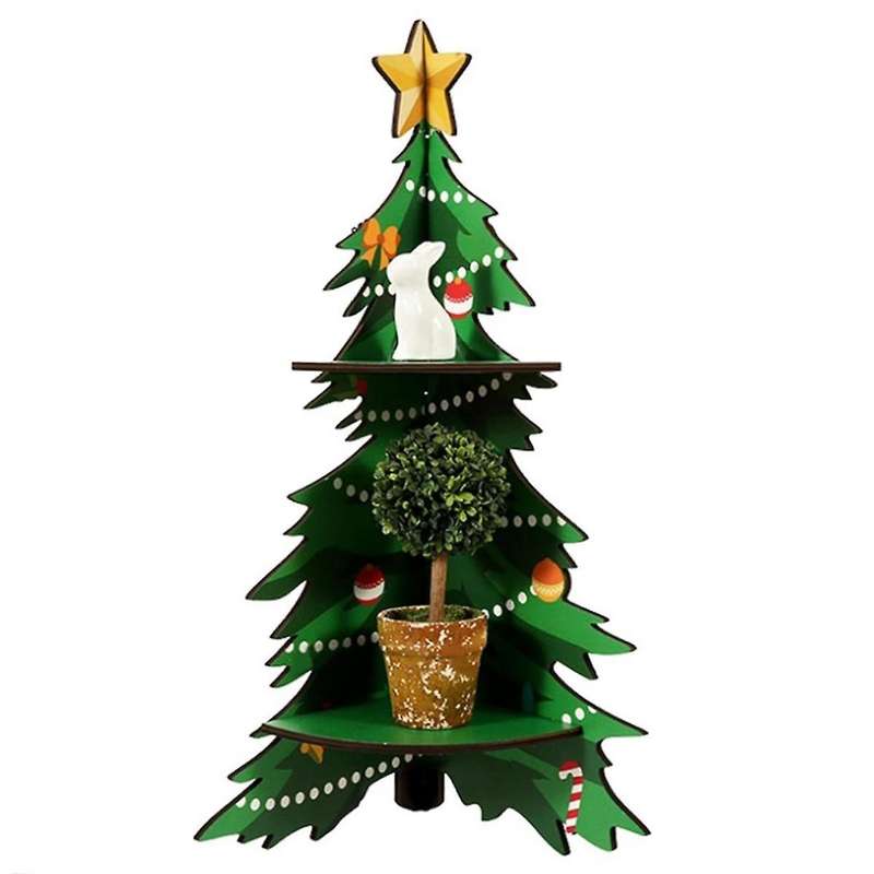 Short Corner Shelf, Bookcase Storage Rack In Christmas Tree Shape, Space Saving Corner Bookshelf De