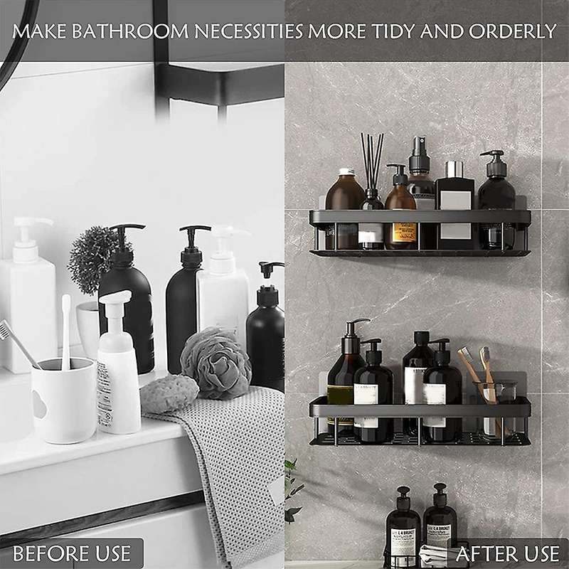 Shower Basket Soap Dish Holder Shelf Bathroom Organizer Shelf Kitchen Storage Rack Wall Mounted No D