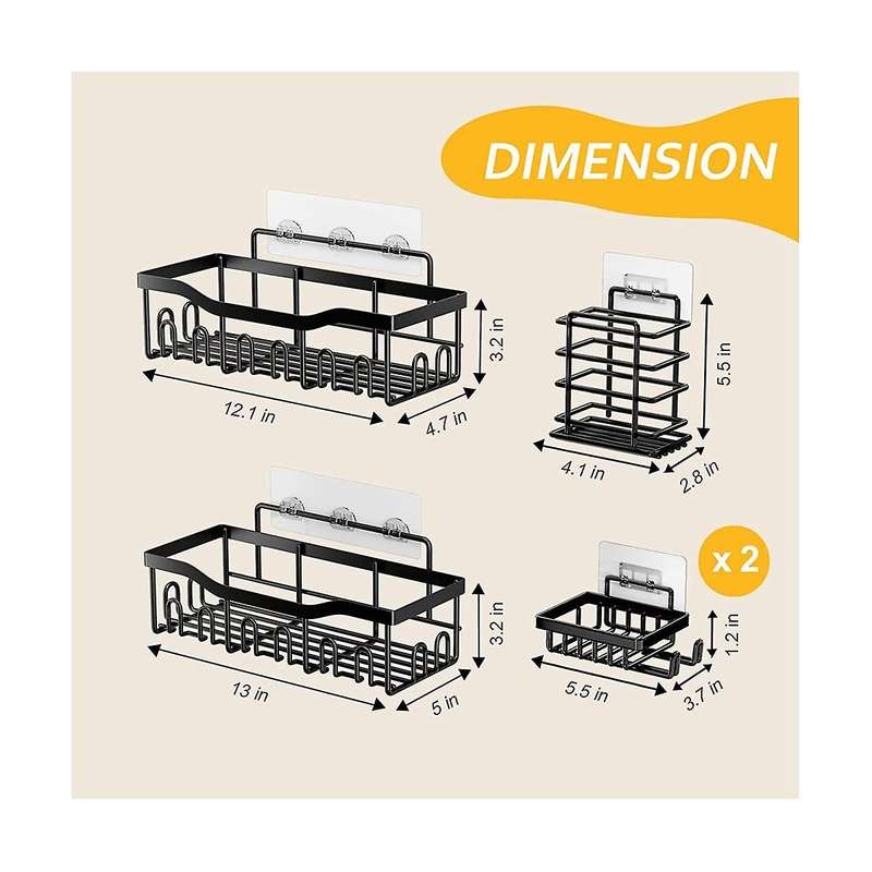 Shower , Bathroom Shower Organizer [5-pack], Self Adhesive Shower Shelves, Shower Shelf for Inside