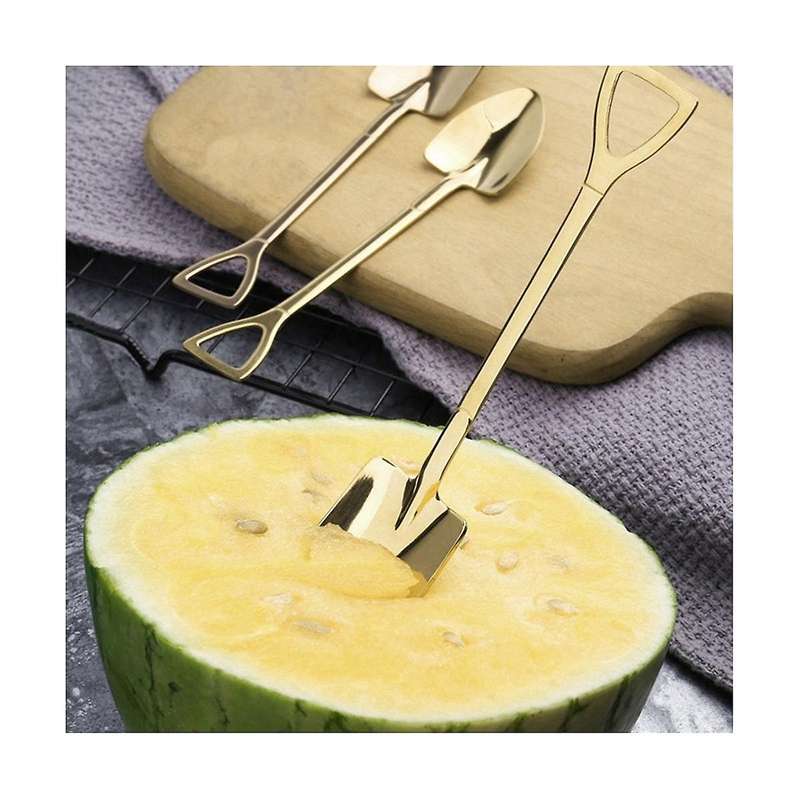 Shovel Spoon Stainless Steel Tea Spoon Fancy Coffee Spoon Ice Cream Dessert Spoon Tableware Knife F