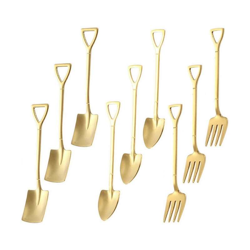 Shovel Spoon Stainless Steel Tea Spoon Fancy Coffee Spoon Ice Cream Dessert Spoon Tableware Knife F