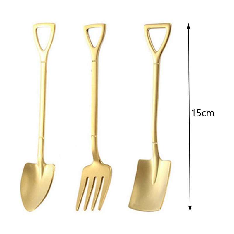 Shovel Spoon Stainless Steel Tea Spoon Fancy Coffee Spoon Ice Cream Dessert Spoon Tableware Knife F