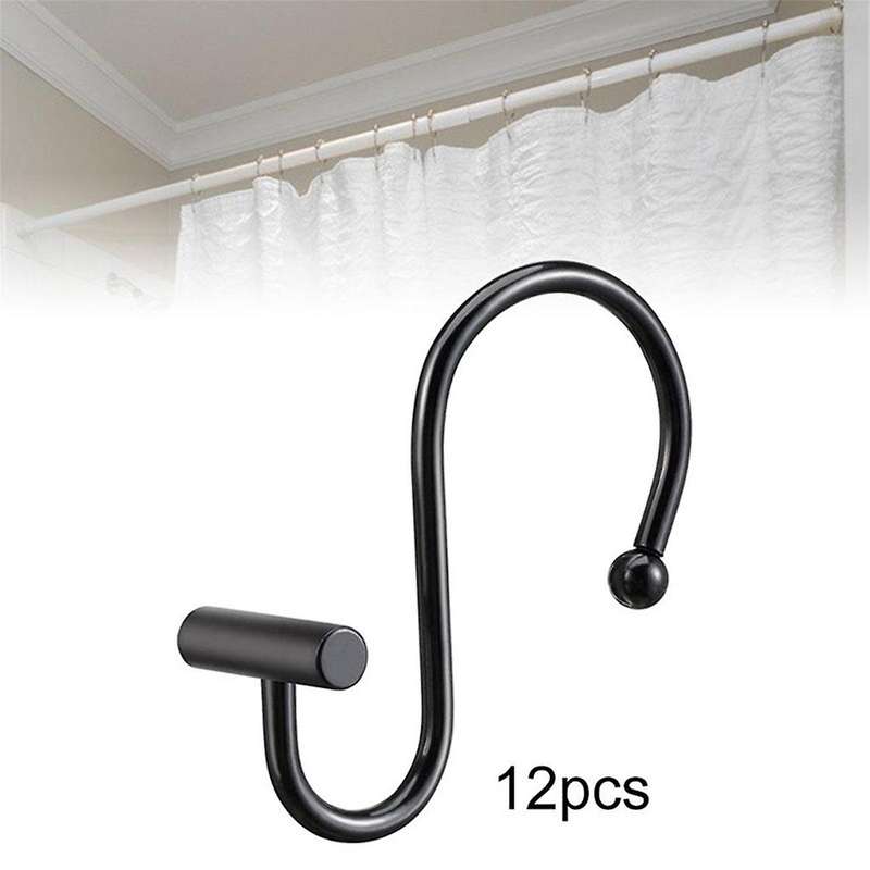 Shower Curtain Hooks, Rust Proof Shower Curtain Rings for Bathroom,metal Decorative Shower Curtain H