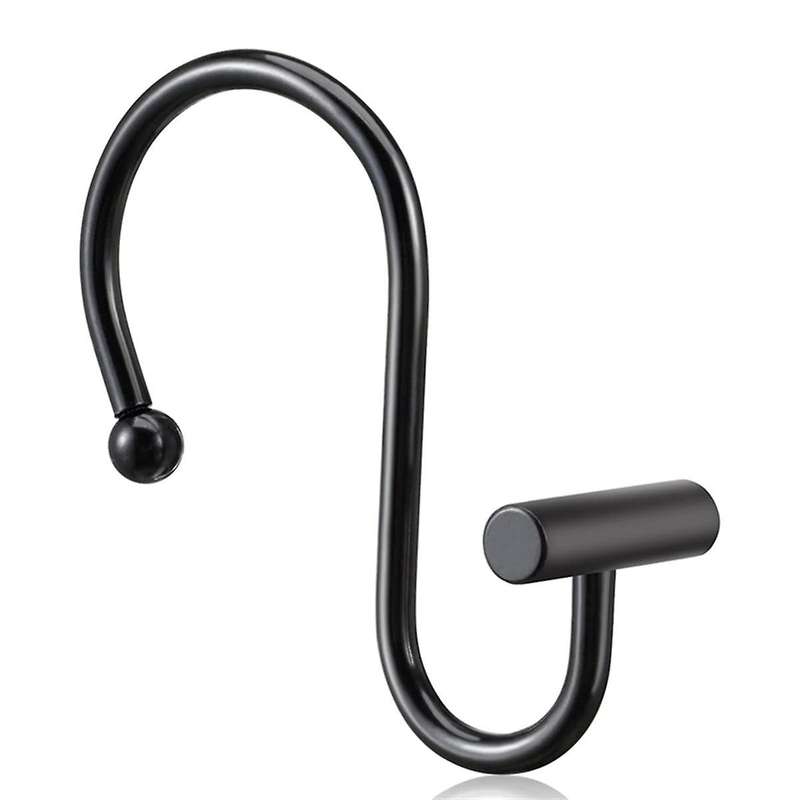 Shower Curtain Hooks, Rust Proof Shower Curtain Rings for Bathroom,metal Decorative Shower Curtain H