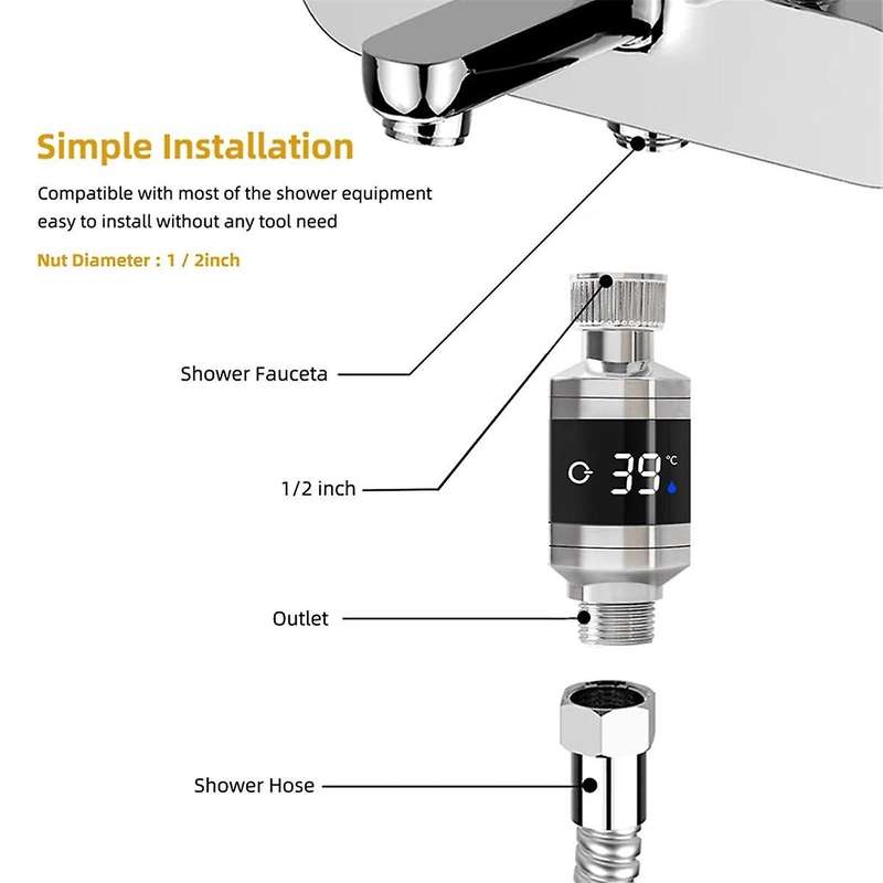 Shower Faucets Water Thermometer Bathtub Shower Faucet Kitchen Home Water Temperature Thermometer