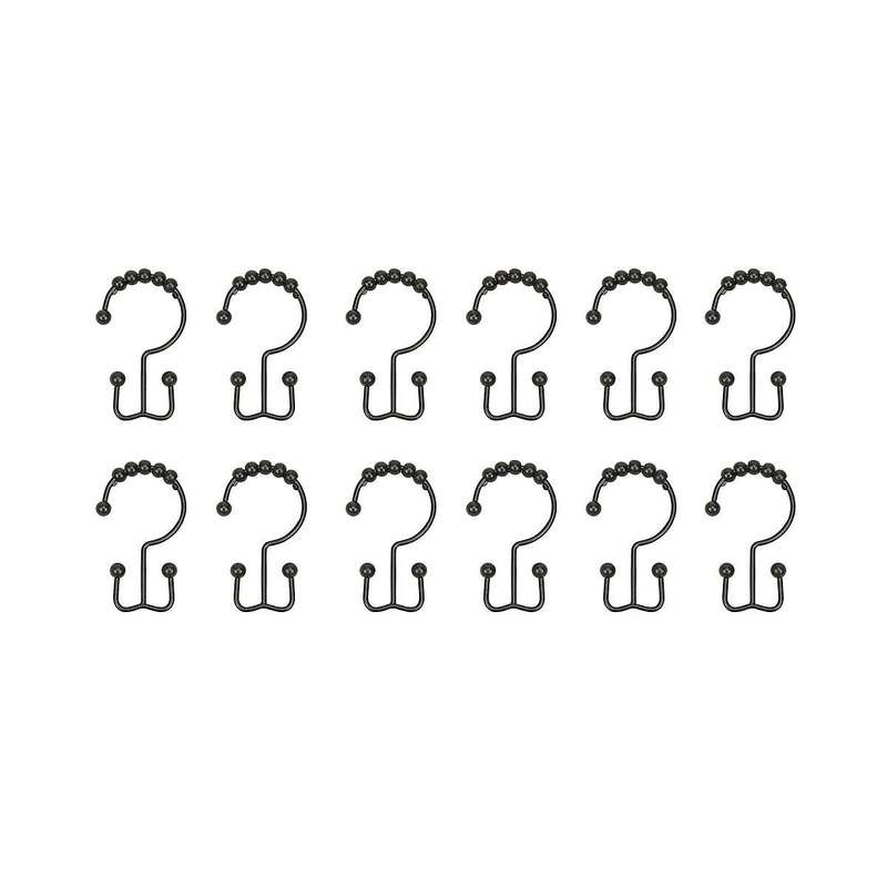 Shower Curtain Hook Ring Rust-proof Metal Double Sliding Shower Hook Ring Suitable for Bathroom Show