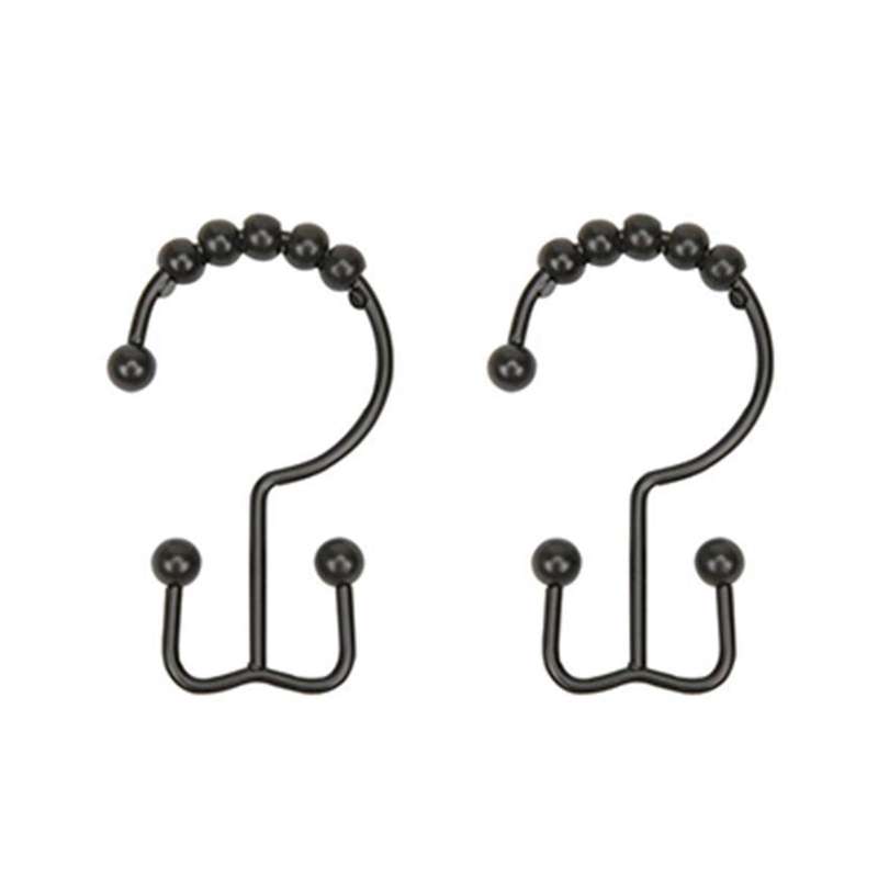 Shower Curtain Hook Ring Rust-proof Metal Double Sliding Shower Hook Ring Suitable for Bathroom Show