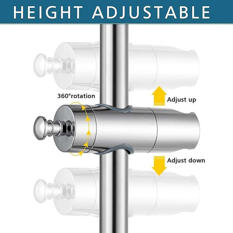 Shower Head Holders, Adjustable ABS Shower Holder Bracket for Riser Rail Bar Up to 20-25MM, Replacem