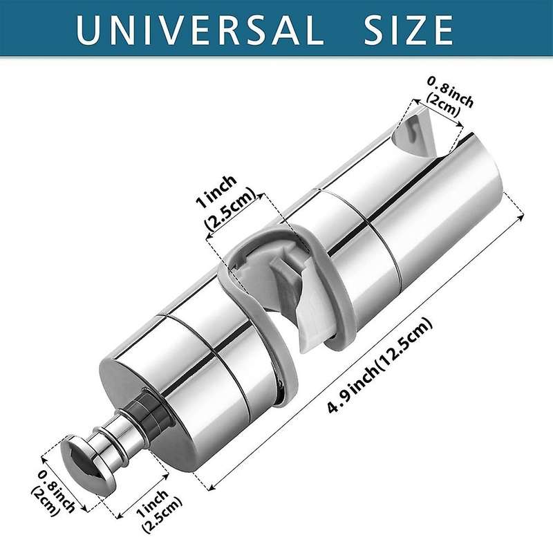 Shower Head Holders, Adjustable ABS Shower Holder Bracket for Riser Rail Bar Up to 20-25MM, Replacem