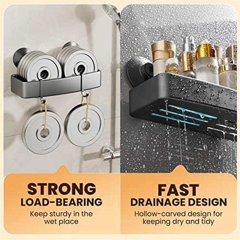Shower Shelf Self Adhesive, Shower Shelf Drill-free Shower Organizer, Rustproof Bathroom Shelf Wall