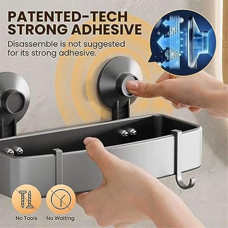 Shower Shelf Self Adhesive, Shower Shelf Drill-free Shower Organizer, Rustproof Bathroom Shelf Wall