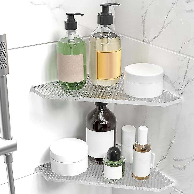 Shower Organizer Corner Shower ,acrylic Shower Shower Shelf Corner Shower Rack Adhesive Wall Mounted