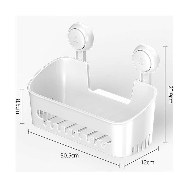 Shower, Spice Stand, Bathroom Organizer, Storage Basket, No Drill, Removable Vacuum Suction Cup, Wa